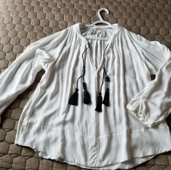 H&M Soft, white blouse size 44, L - Picture 3 of 5
